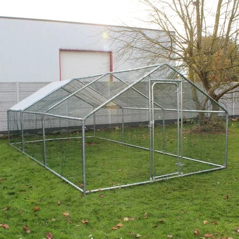 WILTEC Enclos Extérieur Volière Poulailler Clapier De Lapin Petite Cage Pour Animaux 4x3x2m Auvent – Image 4