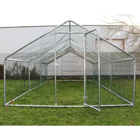 WILTEC Enclos Extérieur Volière Poulailler Clapier De Lapin Petite Cage Pour Animaux 4x3x2m Auvent – Image 5