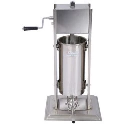 WILTEC Poussoir à Saucisse Machine De Remplissage Capacité Acier Inoxydable De 5l Pour La Chair De Saucisse