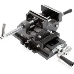 WILTEC Étau De Fraisage 2 Axes 75 Mm Perceuse à Tarauder Table Croisé Établi Étau Machine Outil Atelier