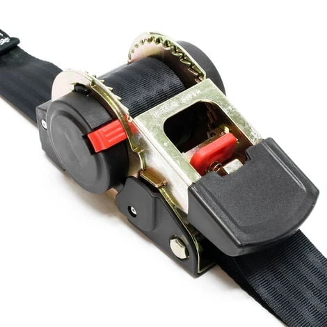 WILTEC Sangle D’arrimage 3m X 50mm Traction 750 DaN PES Crochet En Forme S Avec Tendeur à Cliquet – Image 3