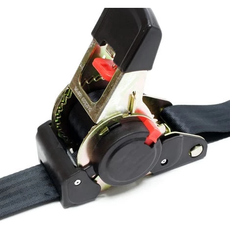 WILTEC Sangle D’arrimage 3m X 50mm Traction 750 DaN PES Crochet En Forme S Avec Tendeur à Cliquet – Image 4