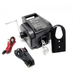 WILTEC Treuil électrique 12 Volts Traction Jusqu’à 2267 Kg Treuil à Câble Manivelle Outil Bateau Remorque