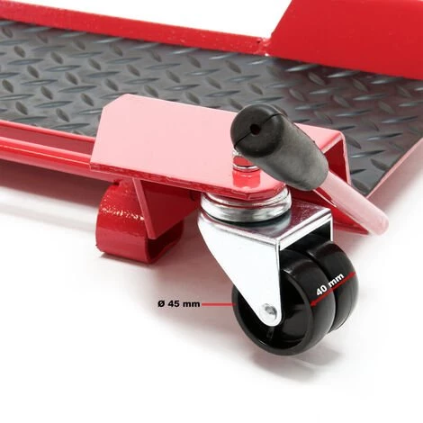 WILTEC Chariot Roulant Range Moto Aide à Manœuvre Et Stationnement Support Rail 60x42x7,5 Cm Jusqu’à 250kg – Image 3