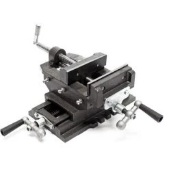 WILTEC Étau De Fraisage 2 Axes 200 Mm Perceuse à Tarauder Table Croisé Établi Étau Machine Outil Atelier