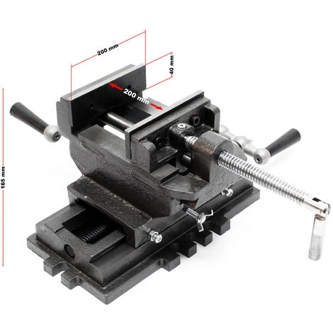 WILTEC Étau De Fraisage 2 Axes 200 Mm Perceuse à Tarauder Table Croisé Établi Étau Machine Outil Atelier – Image 3