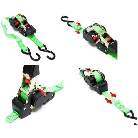 WILTEC Sangle D'arrimage 25mm à Cliquet Automatique 3.50 Mètres