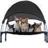 WILTEC Transat Chien Noir 60x45x16cm 15kg Max Lit Relaxant Surélevé Animal Domestique Protection Soleil S