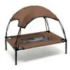WILTEC Transat Chien Marron 76x60x16cm 25kg Max Lit Relaxant Surélevé Animal Domestique Protection Soleil M