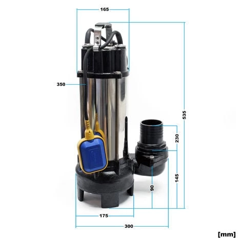 WILTEC Pompe Pour Eaux Sales Flotteur Broyeur De Végétaux 31200l/h 2,2 KW Hauteur Max. De Refoulement 10m – Image 4