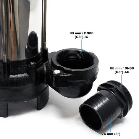 WILTEC Pompe Pour Eaux Sales Flotteur Broyeur De Végétaux 31200l/h 2,2 KW Hauteur Max. De Refoulement 10m – Image 5