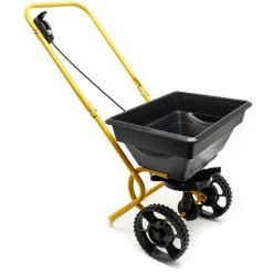 WILTEC Épandeur Chariot D'épandage 20kg Pneus En Plastique Pour Engrais Semences Sel De Déneigement Jardin