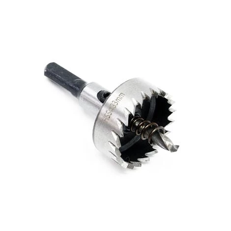 WILTEC Trépan Couronne Diamanté Foret Centreur Carotteuse Scie à Cloche HSS 6542 Acier Diamètre 33mm