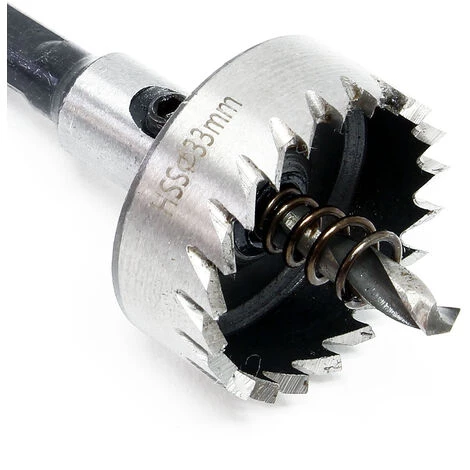 WILTEC Trépan Couronne Diamanté Foret Centreur Carotteuse Scie à Cloche HSS 6542 Acier Diamètre 33mm – Image 3