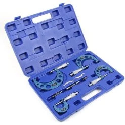 WILTEC Coffret De Micromètres Set 0-100mm 4 Manomètres Précision De Mesure 0,01mm Outil De Mesurage