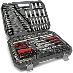 WILTEC Coffret Clé à Cliquet Jeu De 215 Pcs. Kit Clé De Serrage Douille Embouts Acier Carbonne Accessoire