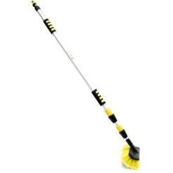 WILTEC Brosse Avec Manche Véhicule En Alu Télescopique 135-300cm Interrupteur ON/OFF Brosse De Lavage Auto