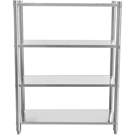 WILTEC Étagères En Acier Inoxydable Meuble Pour Charge Lourde Gastronomie Cuisine Rangement 120x50x155cm – Image 2