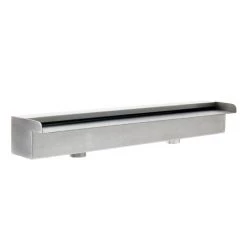 WILTEC Lame D‘eau Pour Piscine Bassin Étang 120cm Acier Affiné Cascade Chute D‘eau Fontaine Jardin