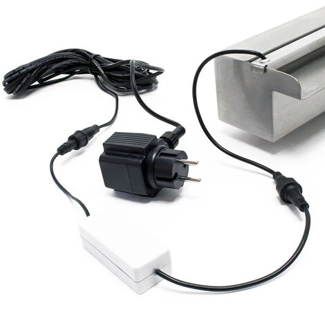 WILTEC Lame D‘eau Pour Piscine Bassin Étang 40cm LED Acier Affiné Cascade Chute D‘eau Fontaine Jardin – Image 2