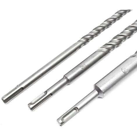 WILTEC Jeu 3 Forets à Béton Perforateur 1000mm Support SDS Profondeur 870mm Mèche ø12/16/24mm Mur Pierre – Image 3