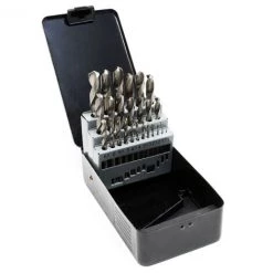 WILTEC Jeu De 25 Forets Hélicoïdaux En Acier SS-G Foret Perçage De Métal Bois Plastique 1- 3mm Mèche Set