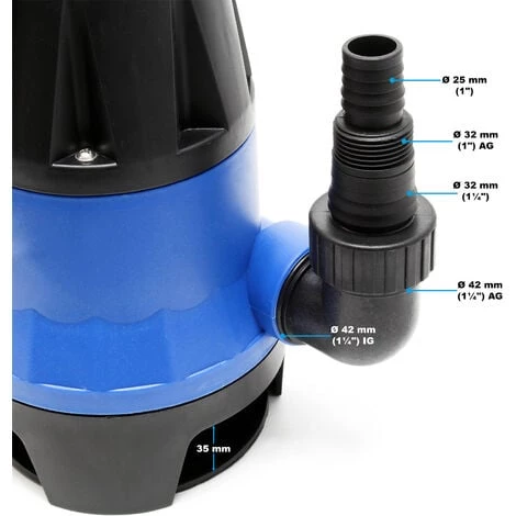 WILTEC Pompe Pour Eaux Usées 550W 10500l/h Pompe Submersible Jardin Puits Drainage Purge Évacuation – Image 3