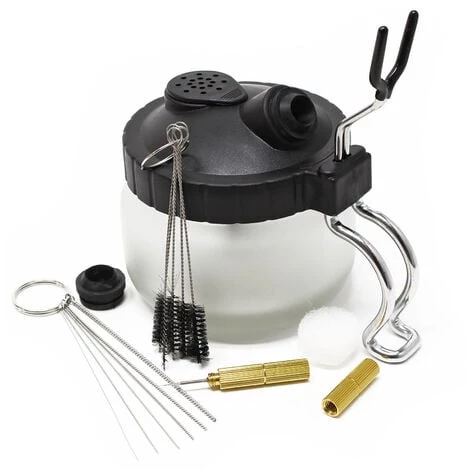 WILTEC Airbrush Station De Nettoyage Airbrush Outils Cinq Brosses Six Fils Et Aiguille