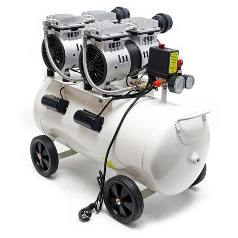 WILTEC Compresseur D’air Sans Huile Avec Réservoir De 50l 2CV, 220l/m Und 2x750W Silencieux Outil D’atelier – Image 2