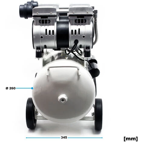 WILTEC Compresseur D’air Sans Huile Avec Réservoir De 50l 2CV, 220l/m Und 2x750W Silencieux Outil D’atelier – Image 5