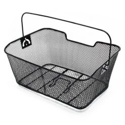 WILTEC Panier Pour Vélo 38,5 X 27 X 18 Cm Porte-bagage Détachable Acier Noir Transport Sac Emplettes