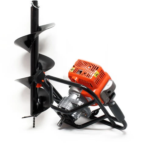 WILTEC Tarière Thermique Essence Set Avec Foret De 200 Mm, 1,4 KW 1,9 CV Machine à Percer Jardinage – Image 2