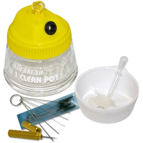 WILTEC Airbrush Station De Nettoyage De La Vitre Avec L'outil De Nettoyage