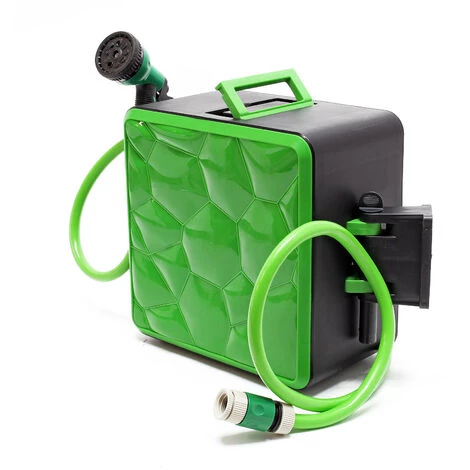 WILTEC Dévidoir Enrouleur Automatique De Tuyau 20 M Arrosage De Jardin Tambour à Tuyau – Image 2