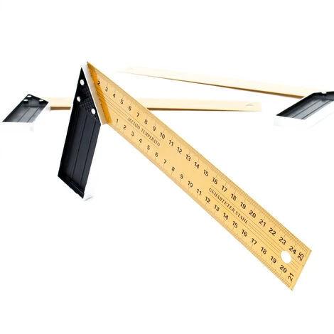 WILTEC Jeu Équerre Menuisier 3 Pcs. 250- 350mm 90° Angle De Butée Équerre De Charpentier Angle De Traçage – Image 2