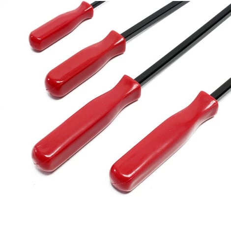 WILTEC Jeu De 4 Ciseau à Bois Avec Manche Outil Professionnel Levage Menuisier Atelier Burin Acier Carbone – Image 3