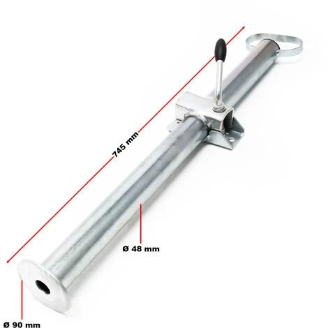 WILTEC 2x Béquille Support Avec Collier Calage Remorque 700mm ⌀48mm Pied Stabilisation Acier Galvanisé – Image 2