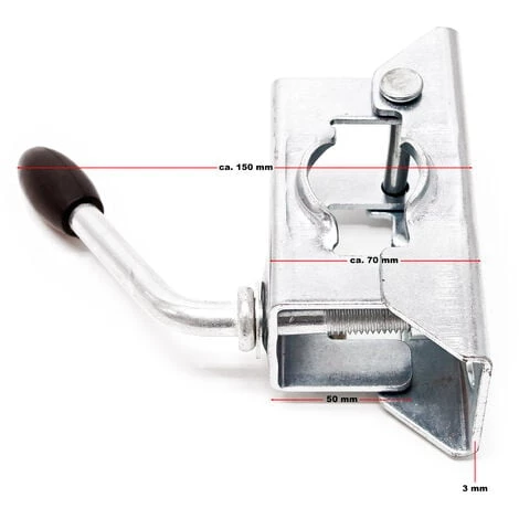 WILTEC 2x Béquille Support Avec Collier Calage Remorque 700mm ⌀48mm Pied Stabilisation Acier Galvanisé – Image 4