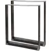 WILTEC Pieds De Table En Profil Carré 60x72cm Acier Laque Transparente Piètement Meuble Support Table