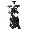 WILTEC Arbre à Chat En Noir 170 Cm Avec Plate-formes Niches Et Échelles Griffoir Grattoir Escalade Toboggan