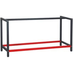 WILTEC Pied D’établi 175x57x81 Cm Acier Anthracite Rouge Support Table De Travail Emballage Atelier Dépôt