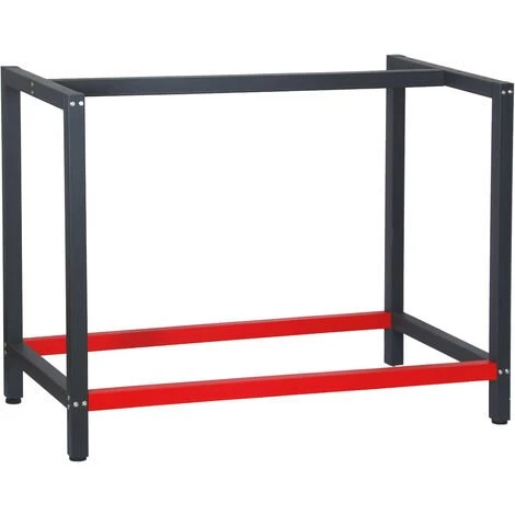 WILTEC Pied D’établi 100x57x81 Cm Acier Anthracite Rouge Support Table Travail Emballage Atelier Dépôt