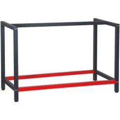 WILTEC Pied D’établi 125x57x81 Cm Acier Anthracite Rouge Support Table De Travail Emballage Atelier Dépôt