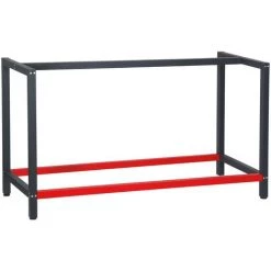 WILTEC Pied D’établi 150x57x81 Cm Acier Anthracite Rouge Support Table De Travail Emballage Atelier Dépôt