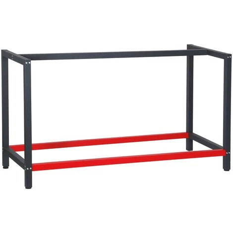 WILTEC Pied D’établi 150x57x81 Cm Acier Anthracite Rouge Support Table De Travail Emballage Atelier Dépôt