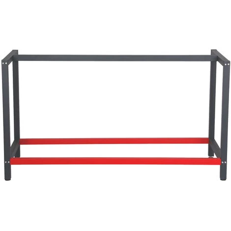 WILTEC Pied D’établi 150x57x81 Cm Acier Anthracite Rouge Support Table De Travail Emballage Atelier Dépôt – Image 2