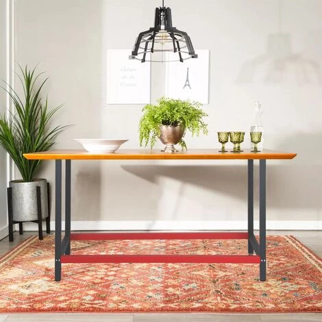 WILTEC Pied D’établi 150x57x81 Cm Acier Anthracite Rouge Support Table De Travail Emballage Atelier Dépôt – Image 4