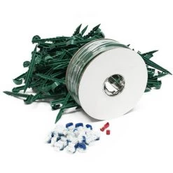 WILTEC Set De Robot-tondeuse Câble Périphérique Étamé 250m 250 Piquets 25 Connecteurs 2 Bornes Raccord