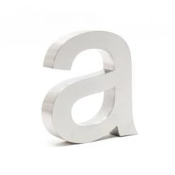 WILTEC Plaque Numéro Maison Lettre "a" 3D 15cm Acier Inoxydable Résistant Intempéries Matériel Fixation
