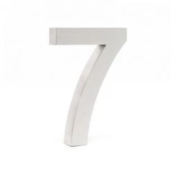 WILTEC Plaque Numéro Maison Chiffre "7" 3D 20cm Acier Inoxydable Résistant Intempéries Matériel Fixation